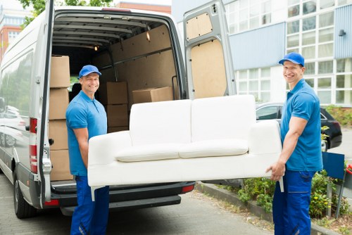 A removals team preparing to move a family home in Redbridge
