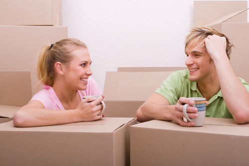Office relocation planning in Redbridge with organized moving boxes