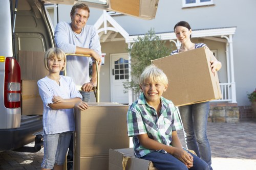 Professional office removals in Redbridge with packed equipment ready for transport