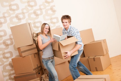 Redbridge house removal service preparing furniture and boxes for transport
