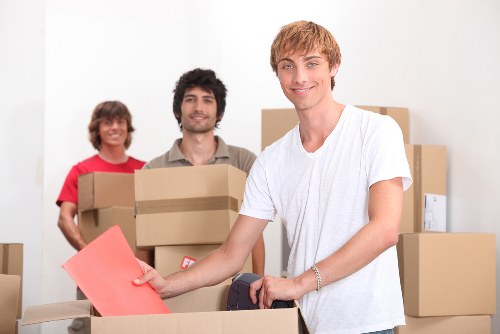 Loaded removal truck for house relocation